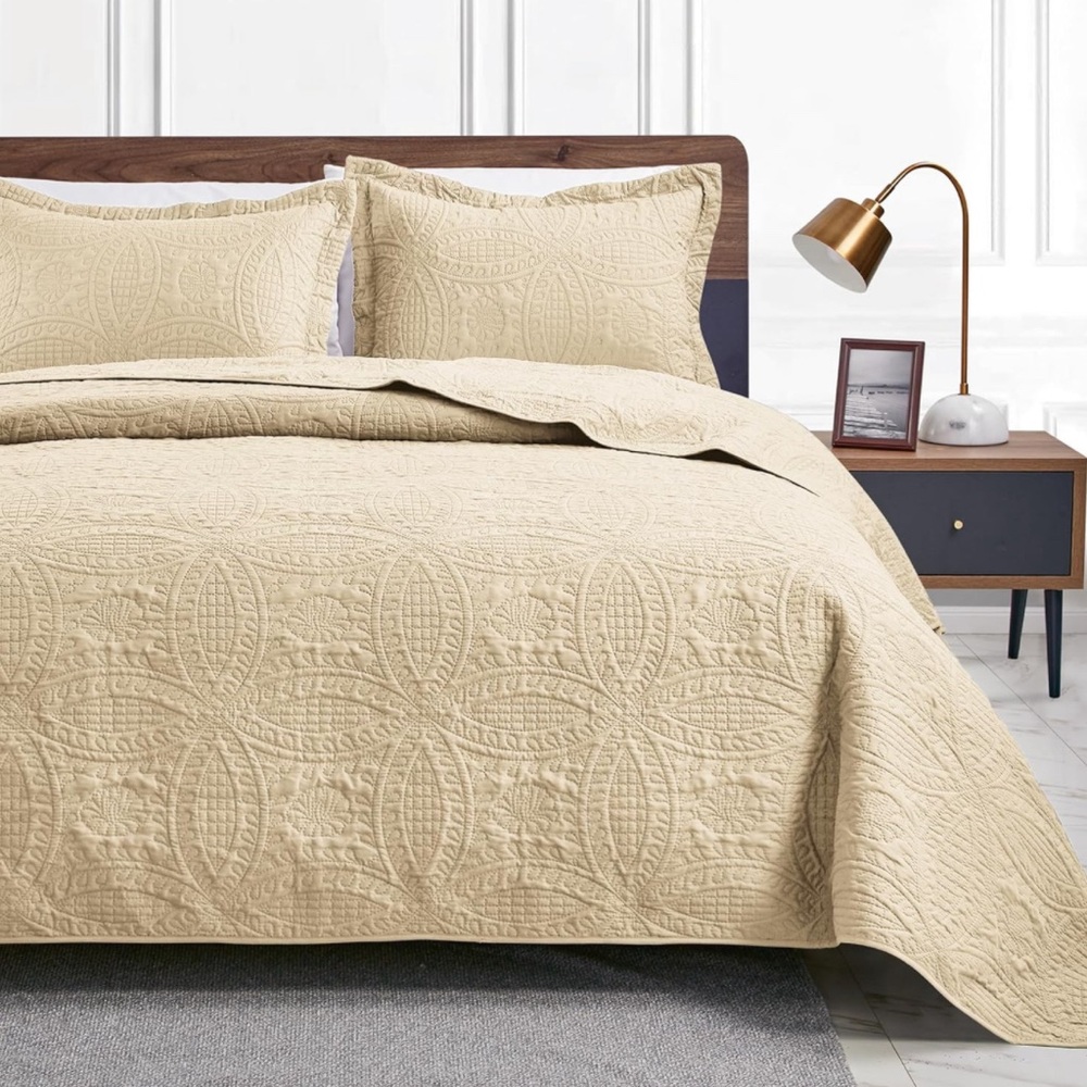Twin Quilt Set Camel Bedspreads